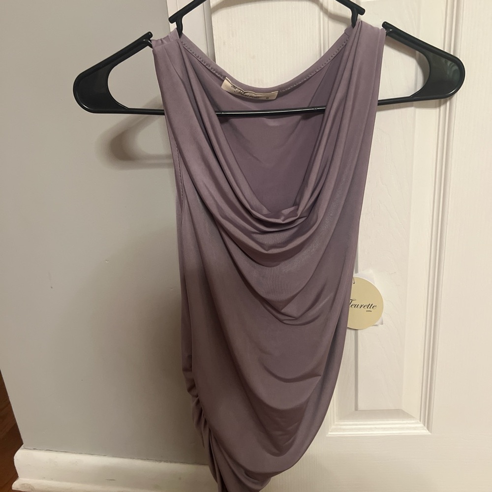 Lavender Sleeveless Drape Top